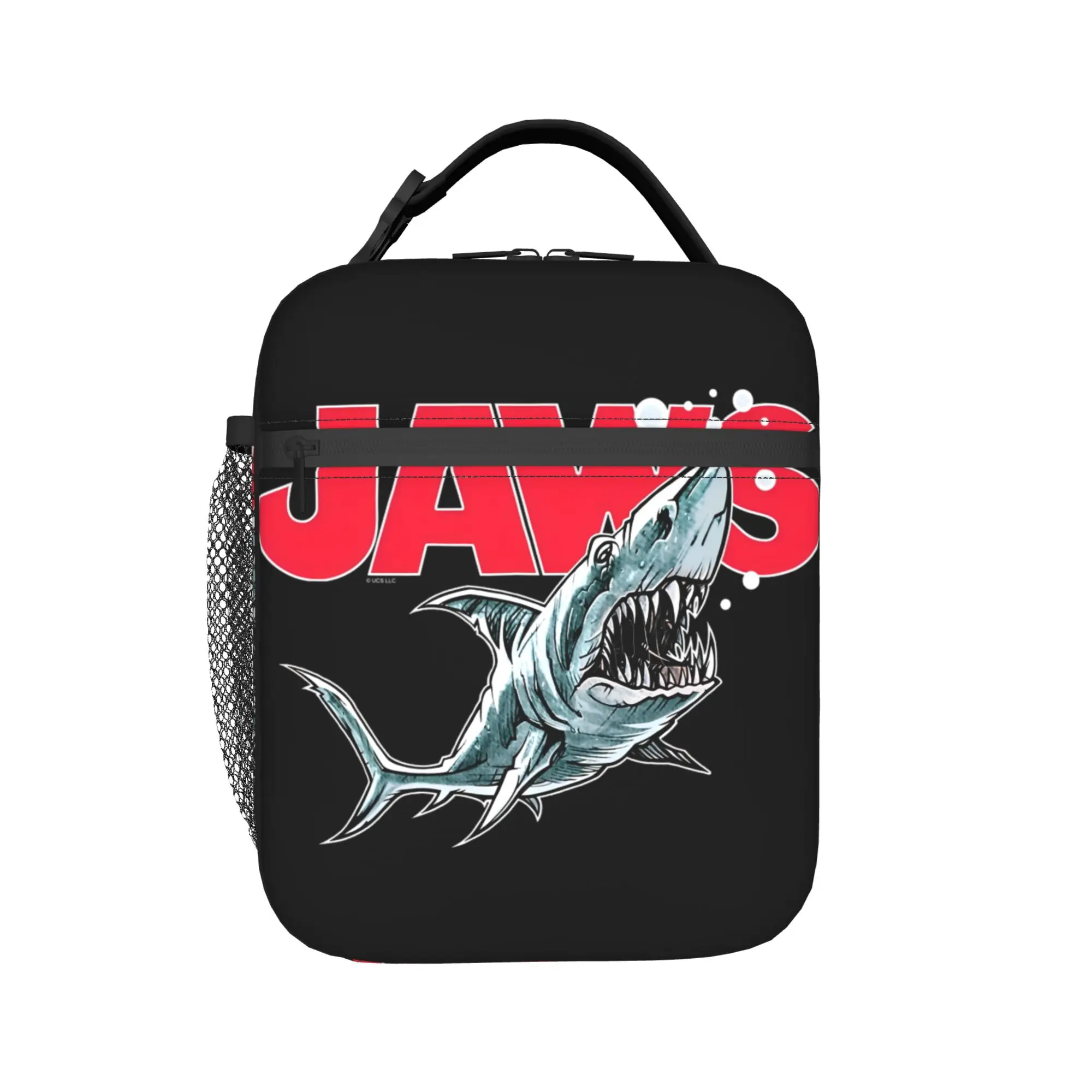 Jaws The Shark Lunch Bag For Girl Boy  Print Travel Lunch Box Casual Portable Insulated Oxford Cooler Bag