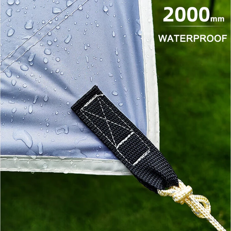 Large Camping Tarp 5.2x4.5m Tent Tarp Waterproof Oxford Outdoor Flysheet Fly Sheet Awning UV-Block Sun Shelter Sunshade Canopy