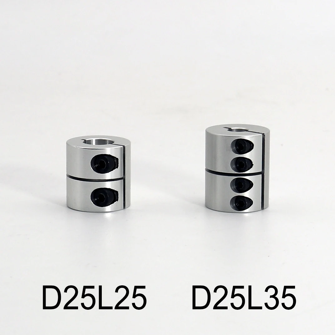 Shaft Coupling, Aluminum Rigid Clamp-on Couplings D25L25, Shaft Coupler for Stepper Motor Servo Motor CNC Machine 3D Printer