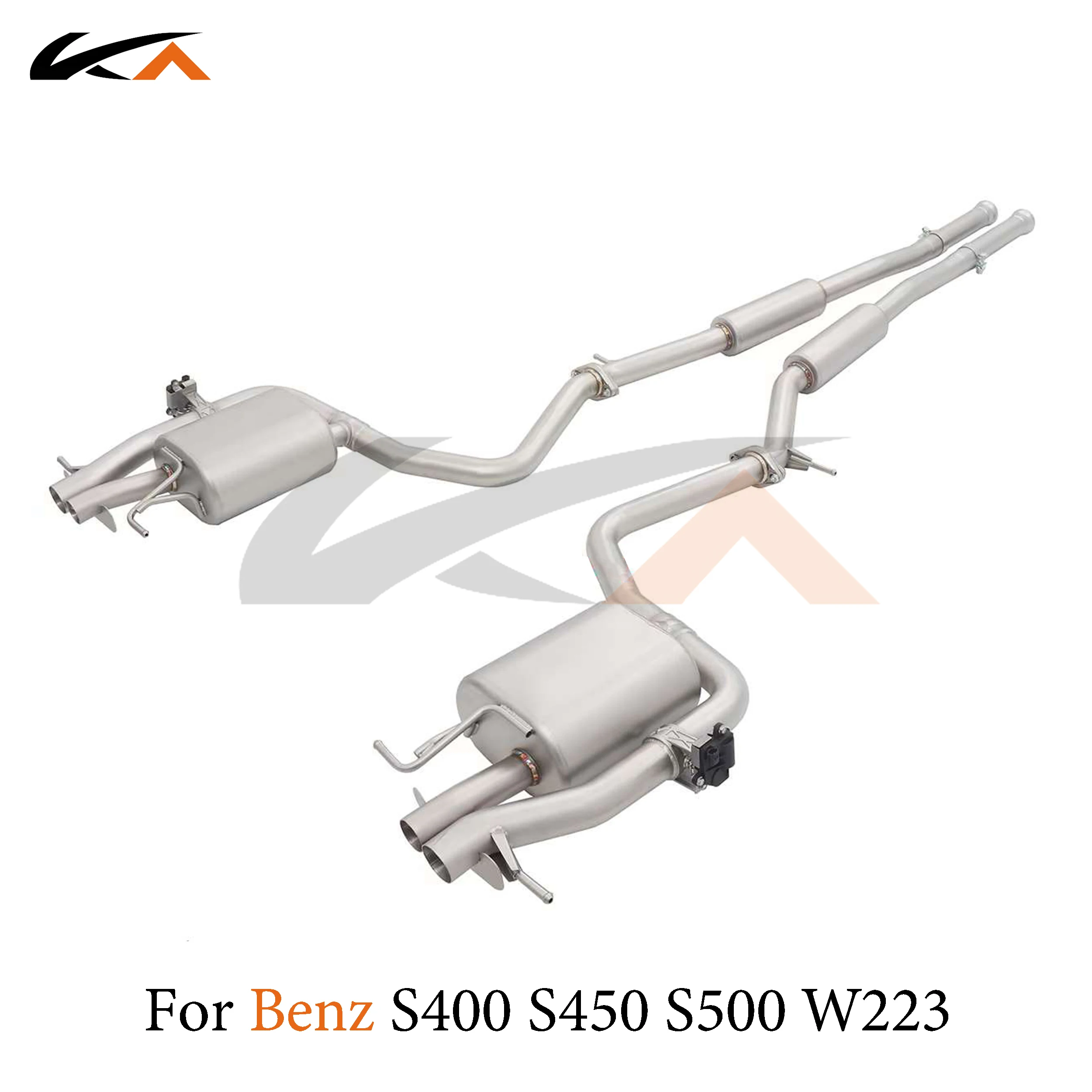 KA Tuning exhaust system stainless catback for Mercedes-Benz S400 S450 S500 W223 rear section performance muffler valve