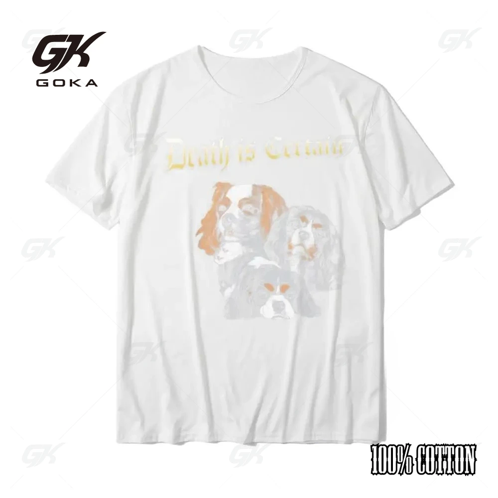 الموت معين مضحك كافالير الملك تشارلز الذليل التي شيرت اللياقة البدنية ضيق القطن رجالي تي شيرت الترفيه المألوف الشارع بلايز #2