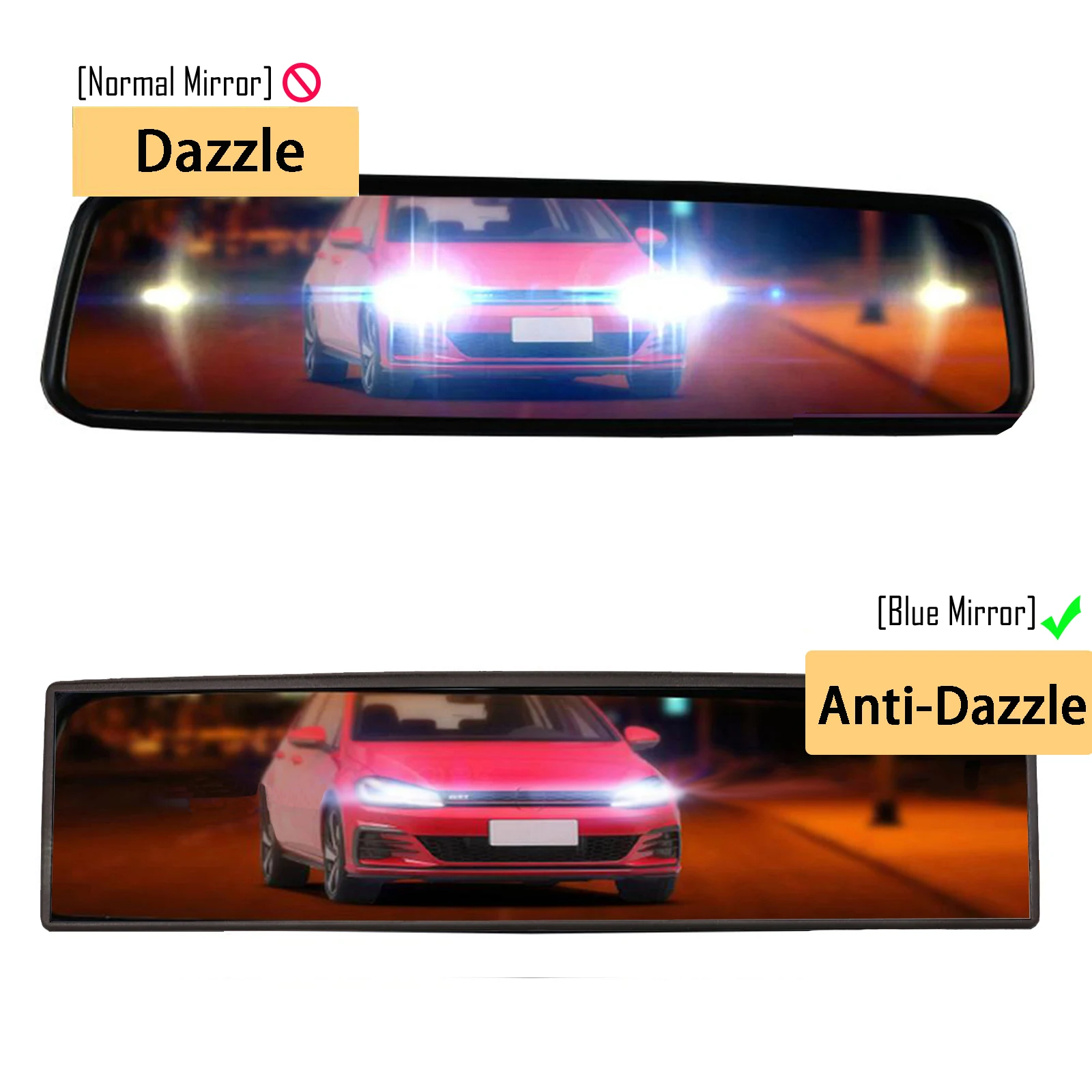 Universal Car Mirror Interior Rearview Mirrors Auto Rear View Mirror Anti-glare Wide-angle Surface Blue Mirror Auto Accessories