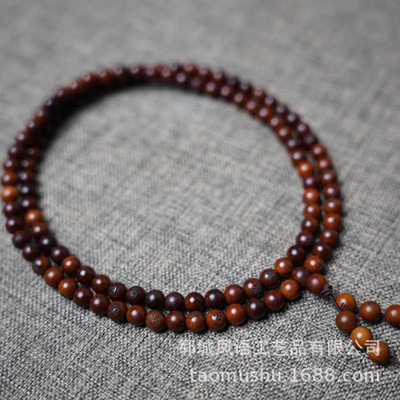 - gold-plated 108-bead bracelet jewelry, natural thunder-striken jujube wood hand-held prayer beads, u