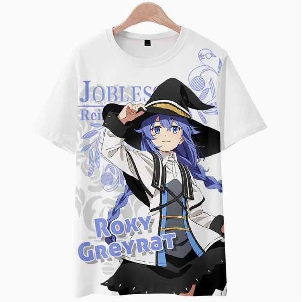 Anime Mushoku Tensei：Jobless Reincarnation Eris Short Sleeve T-shirt Summer Cosplay Costume Casual Student Loose Tops