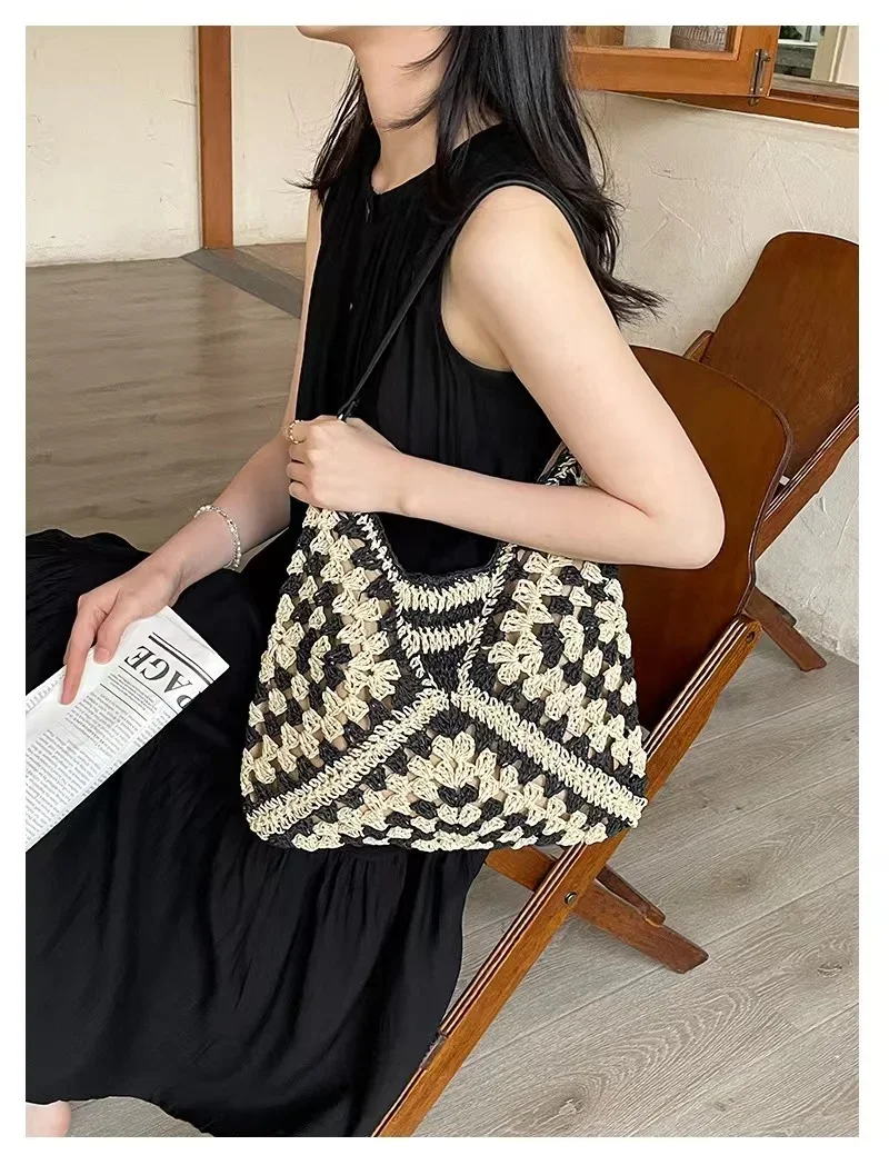 Straw Woven Underarm Bag Handbags Super Copy Brand Aesthetic Bags Luxury Replicas Sac De Luxe Femme Designer High Quality 2024