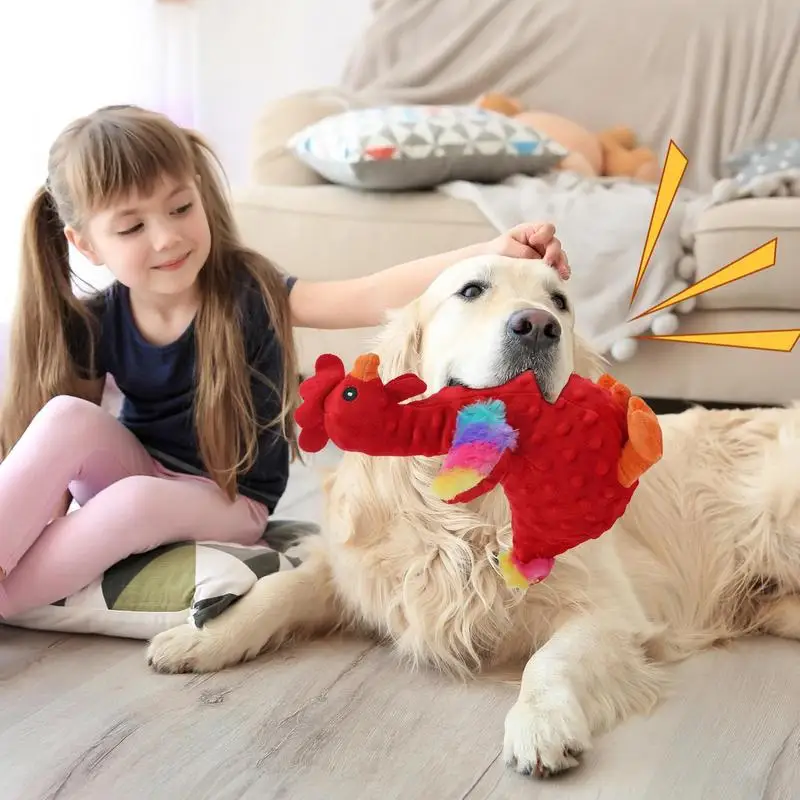 Haan Piepend Pluche Hondenspeelgoed Hond Geluid Haan Vorm Kauwen Knuffels Draagbaar Piepend Hond Kauwspeeltje Voor Middelgroot Huisdier Kat Klein