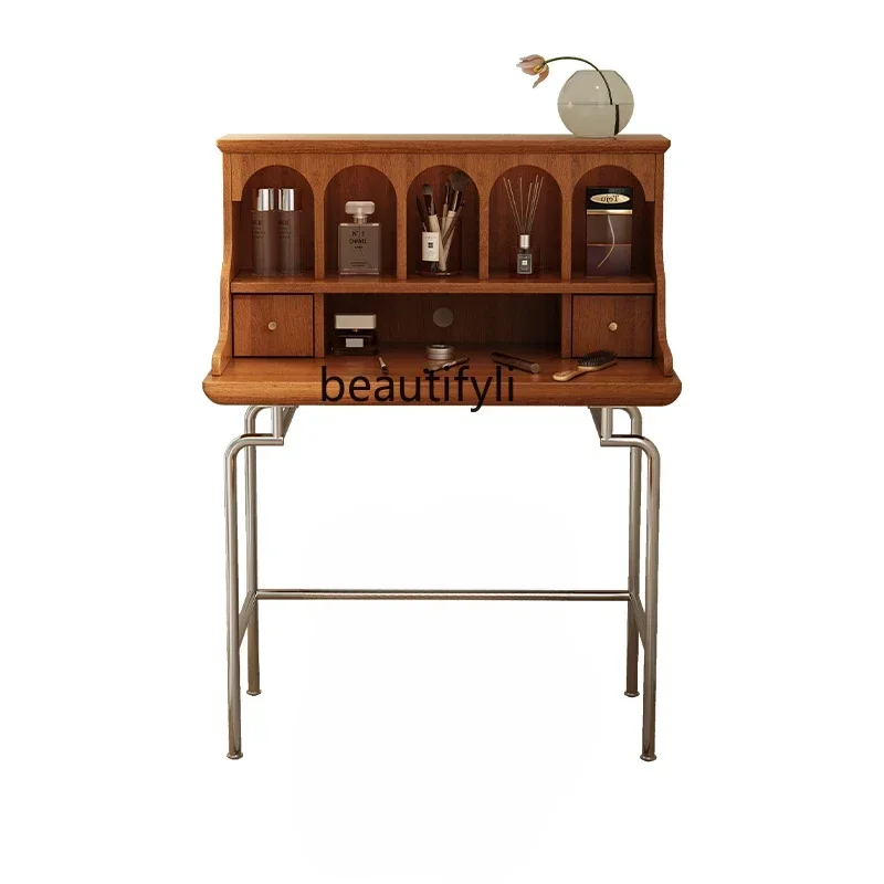 

fg28French Roman dresser retro cherry wood bedroom makeup table modern simple light luxury desk