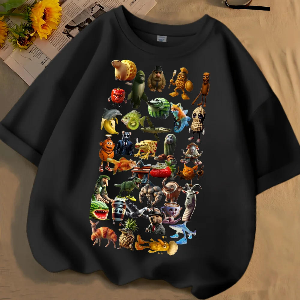 

Забавная футболка с мемами Tungtung Sahur, хлопковые футболки для мальчиков и девочек, детские футболки с короткими рукавами, летняя одежда, детская футболка