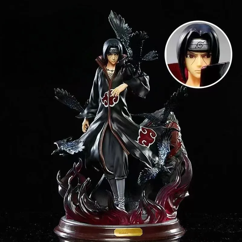 Nouvelle vente chaude Naruto Double tête corbeau Hall Itachi Organization GK Uchiha Itachi Statue ornement Anime périphérique fait à la main