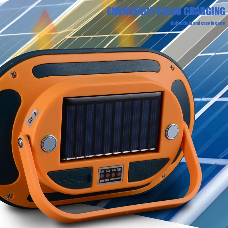 VOLODYMYR Outdoor Camping Solar Wiederaufladbare Flutlicht Tragbare Magnetische Ständer BBQ Auto Reparatur Arbeit Licht Notfall Rohr 50W