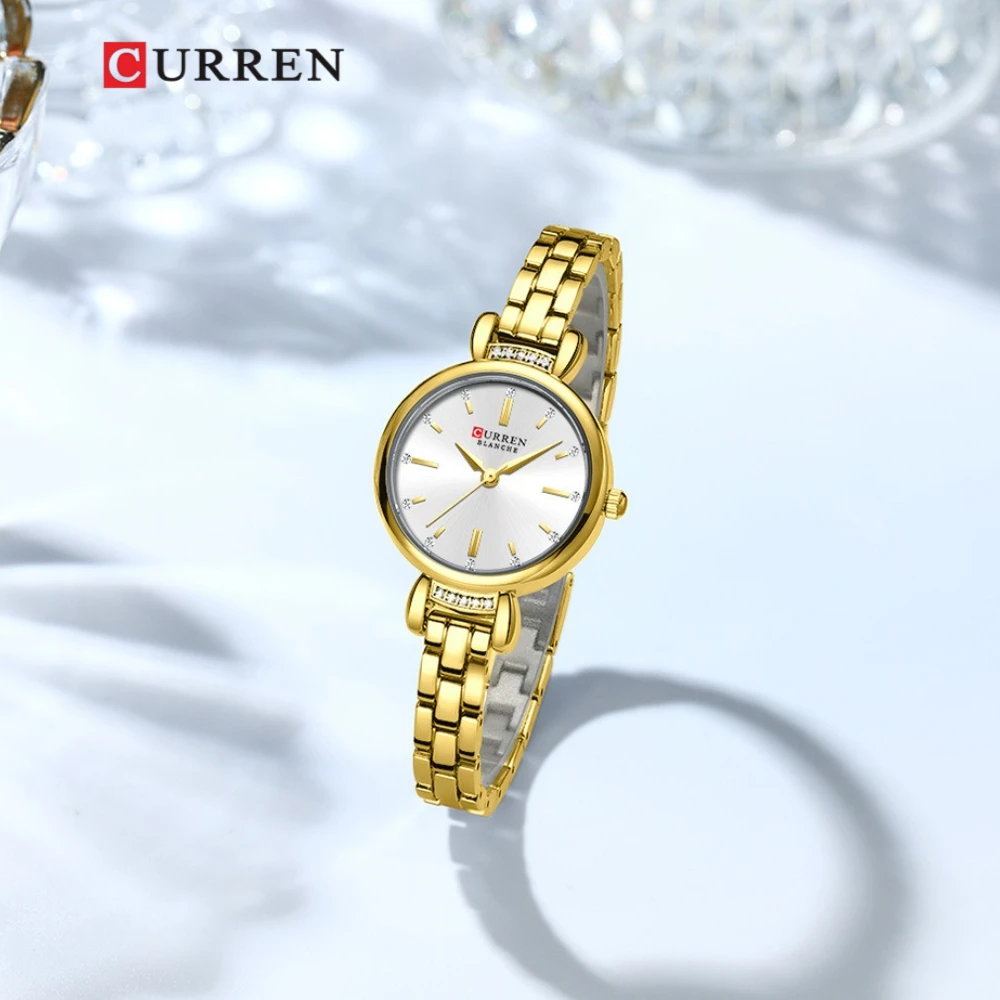 

Curren 9098, модный комплект с бриллиантами, кварцевые женские часы, роскошные водонепроницаемые часы со стальной полосой для женщин, Relojes Para Damas Relógio