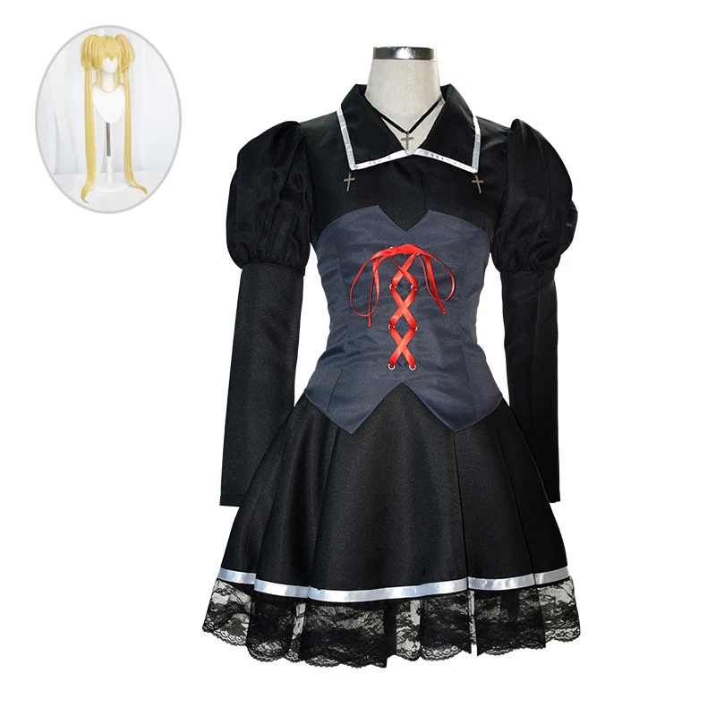 

Hoshina Utau Gothic Dress Anime Shugo Chara Cosplay Costume Tsukiyomi Utau Role Play Wig Full Set Outfit Maid Party Uniform