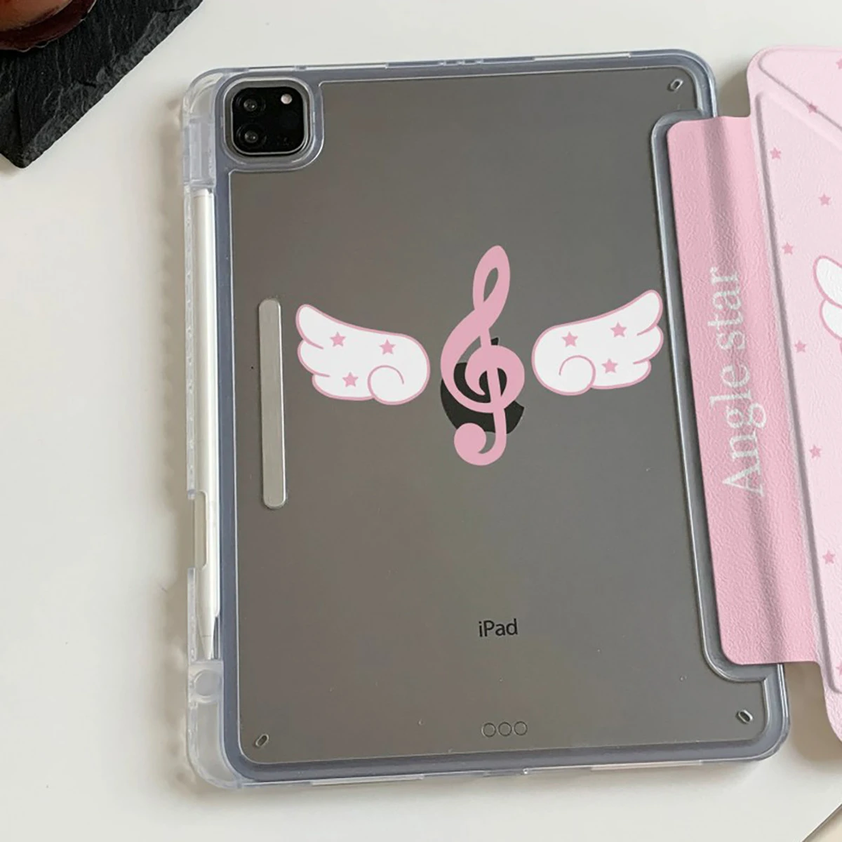 Angel Musical Note New Tablet Case For iPad Pro 11 12.9in 13 M4 9.7 10.2 5/6th 7/8/9 10 11th MINI Air 2 4 5 6 7 Trifold Case