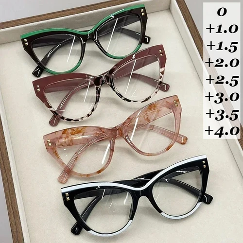 Imagen 1 del producto Gafas de lectura tipo ojo de gato Multicolor Retro a la moda para hombre y mujer, gafas de presbicia con bloqueo de luz azul, gafas de moda personalizadas