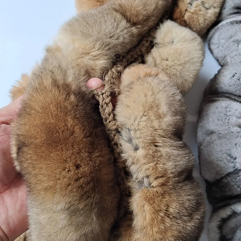 النساء الشتاء سميكة ريال ريكس الأرنب الفراء وشاح فاخر دافئ جودة عالية السيدات حقيقية الفراء والأوشحة رقيق لينة الرقبة أدفأ #3