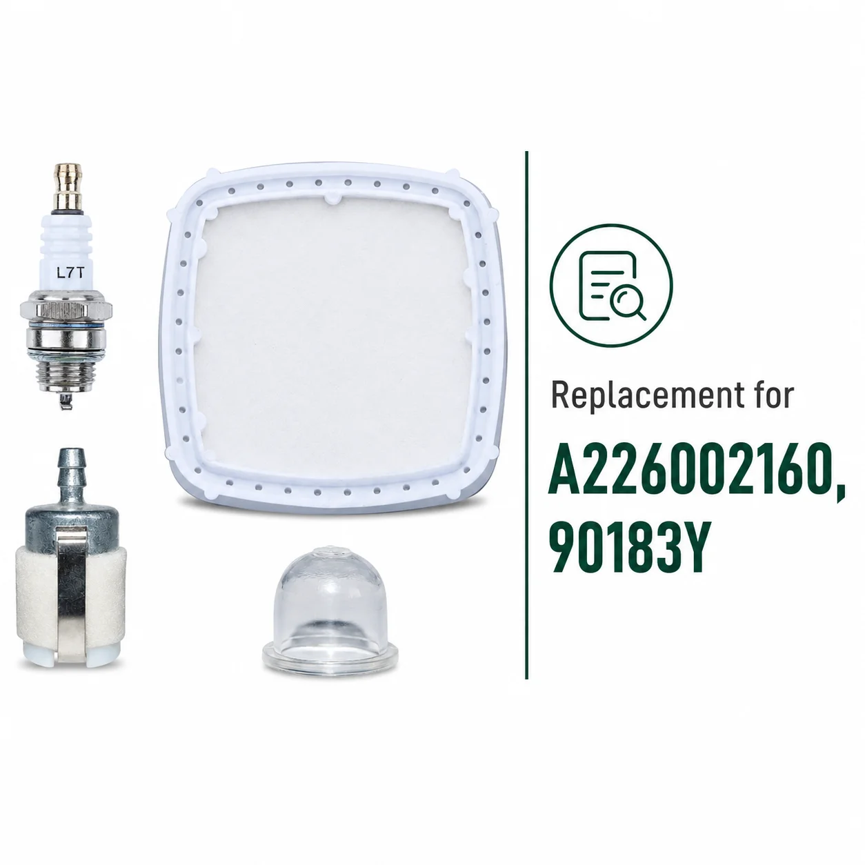 Air Filter Tune Up Kit with Primer Bulb Spark Plug Fuel Filter For Echo PB-2520 PB2520 PB 2520 Leaf Blower Replaces 90183Y Parts