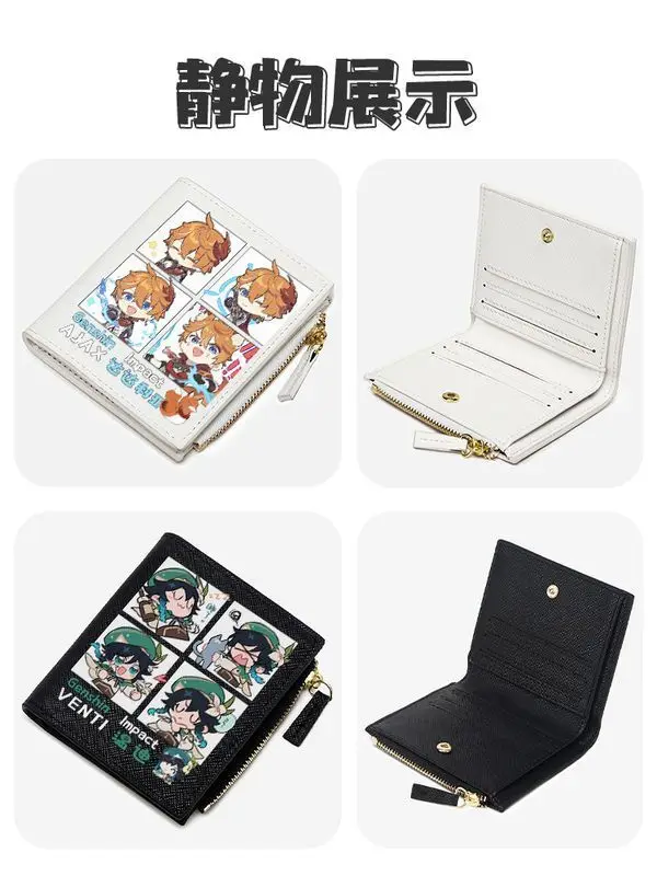 Permainan Anime Genshin Impact Tartaglia Wanderer Dompet Koin Anak-anak Dompet Pendek Khusus Siswa Tempat Kartu