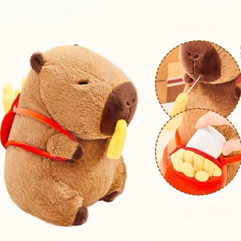 

Cartoon Dolphin Plush Toy Cute Plush Doll Pillow French Fries Bedroom Sofa Decoration Backpack Dolphin Animal Capybara Doll