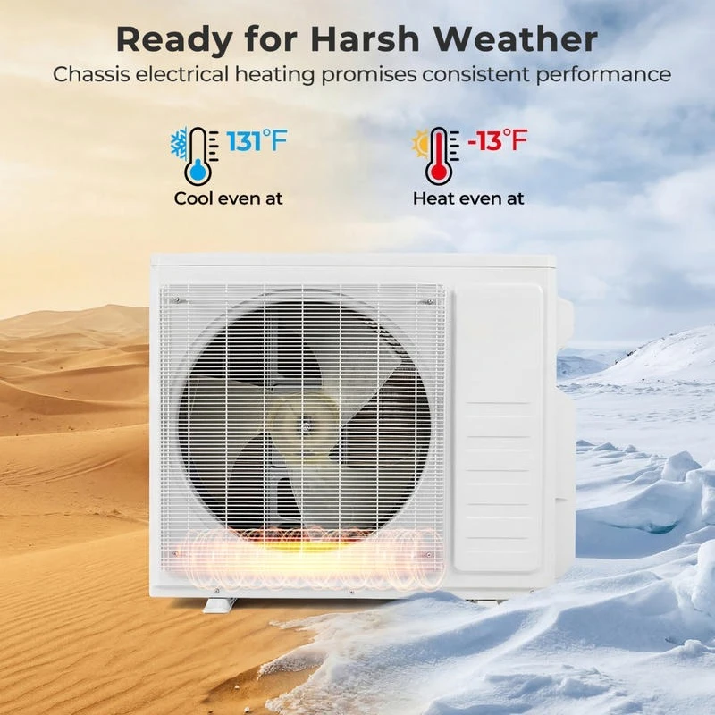

X-Pro 27000 BTU 2 Zone 24 SEER2 Mini Split AC with Heat Pump-9K + 18K