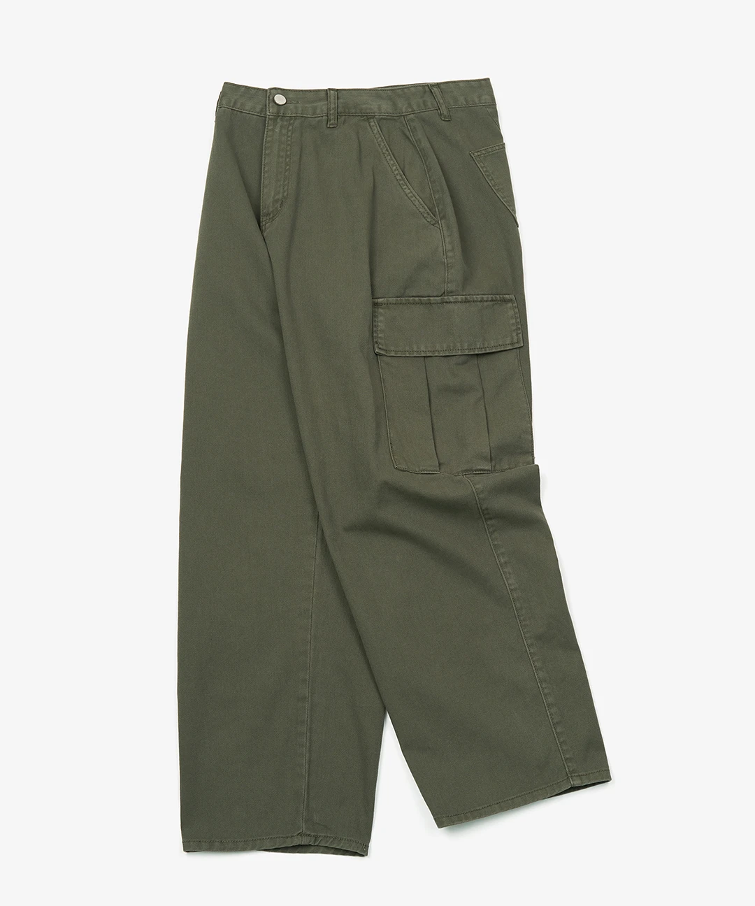 

Korean Trend Diagonal Cotton Work Pants Cargo Pants Slightly Small Waist High Waist Straight Leg Casual Trousers for Youth