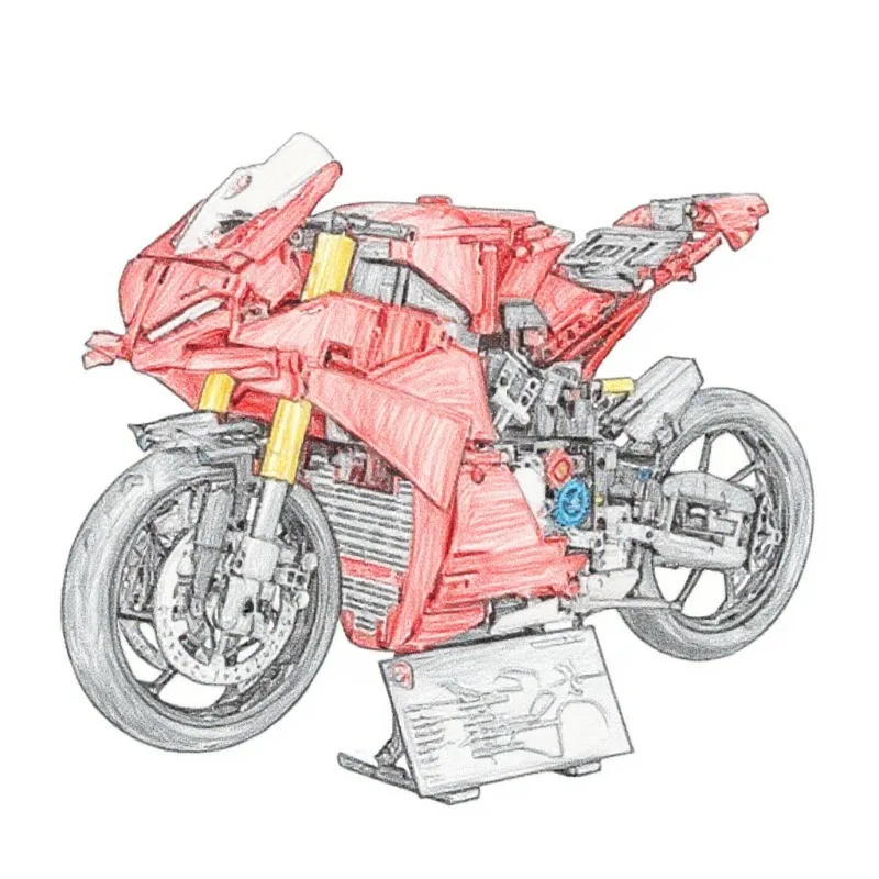 

Новинка 2021, модель мотоцикла Ducati Panigales V4 S, сборка, технология, строительный блок, игрушка для детей и взрослых, Рождественский подарок