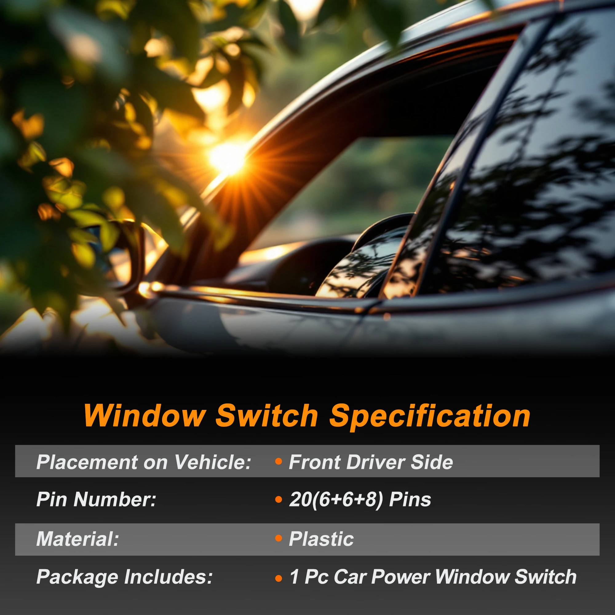 

UXCELL Power Window Switch for IVECO Daily 1999-2006 No.500321137 Black Gray