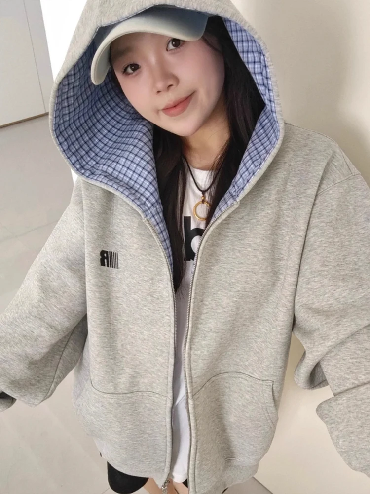 Unisex Loose Fit Hoodie Jacket Zipper Closure Breathable Cotton Long Sleeve UVA Protection 30+ Fashionable Outlet Store Clothing