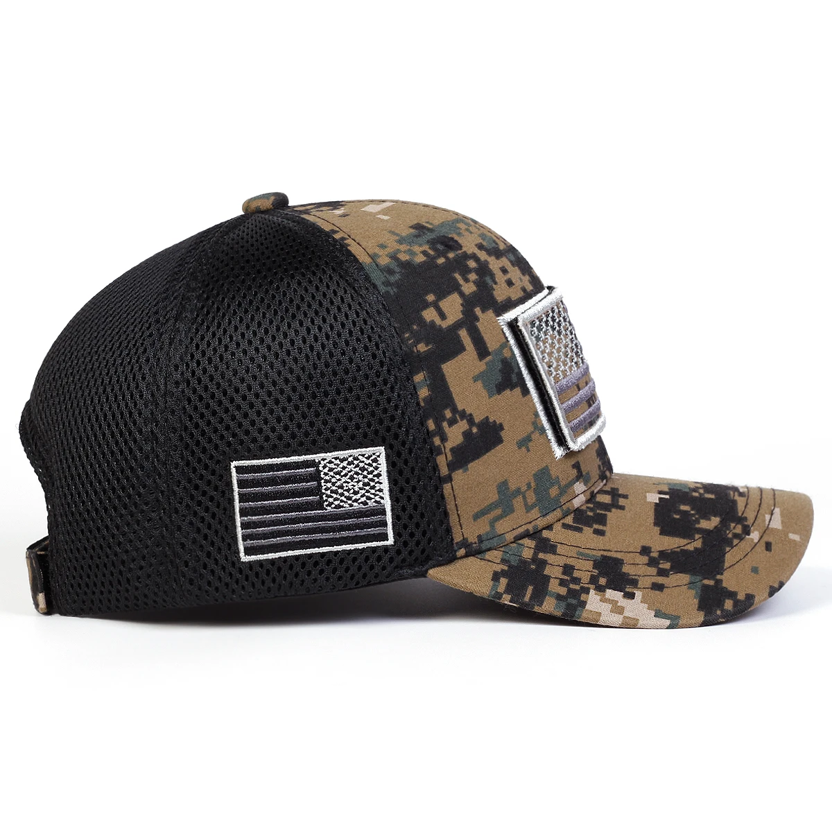 Unisex Amerikanische Flagge Stickerei Camouflage Baseball Net Caps Frühling Sommer Outdoor Einstellbare Casual Hüte Sonnenschutz Hut Kappe – Detail 5