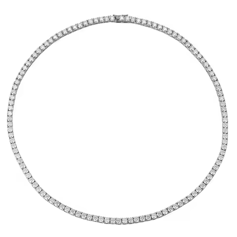 FEOBUR 3/4/5mm Real Moissanite Tennis Necklace for Women Men S925 Silver Full Diamond Neck Chains Party Trendy Jewelry Gift