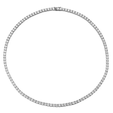 FEOBUR 3/4/5mm Real Moissanite Tennis Necklace for Women Men S925 Silver Full Diamond Neck Chains Party Trendy Jewelry Gift