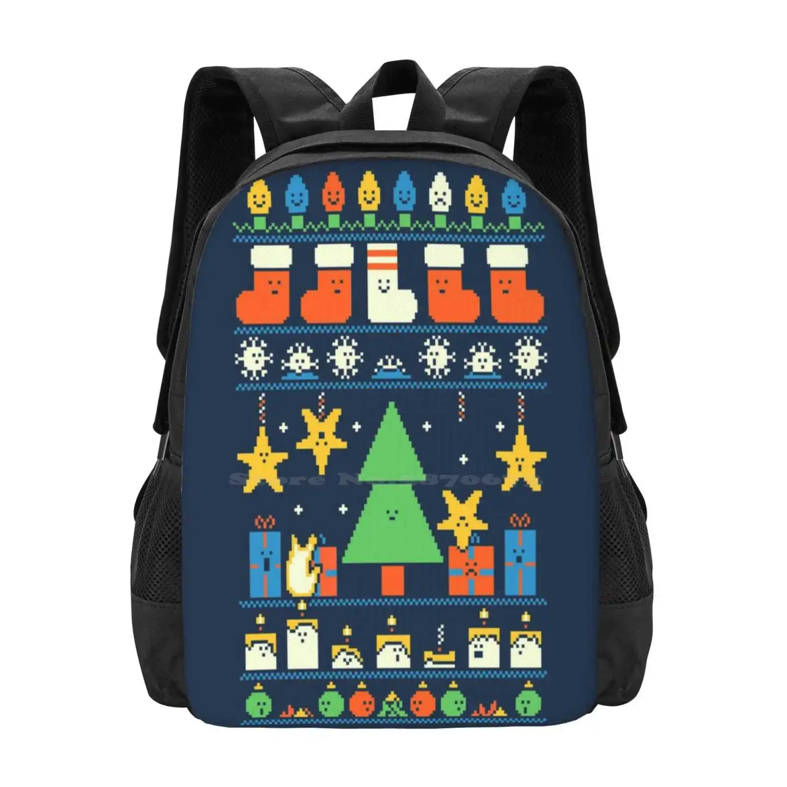 Merry Christmess Hot Sale Schoolbag Backpack Fashion Bags Ugly Sweater Christmas Holiday Xmas Festive Funny Mess Stress Cute