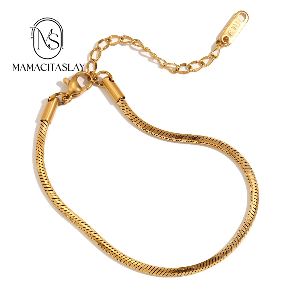 MamacitaSlay Classic Six-Facet Snake Chain stainless steel bracelets for women jewellery women friends gift choice day offers