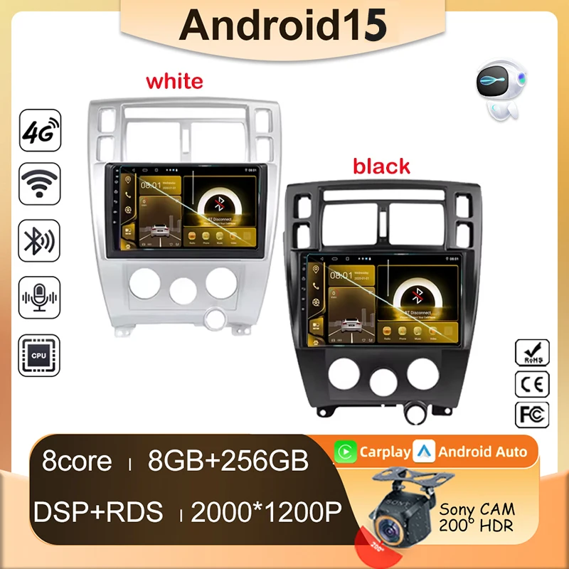 

Car Radio Android For Hyundai Tucson 2004 - 2013 Auto Carplay Multimedia Video GPS Navigation Camera NO 2din Screen Bluetooth