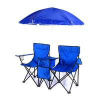 High Quality Outdoor Camping 2-person Chair Portable Folding Double Seat Camping Chair Set With Canopy