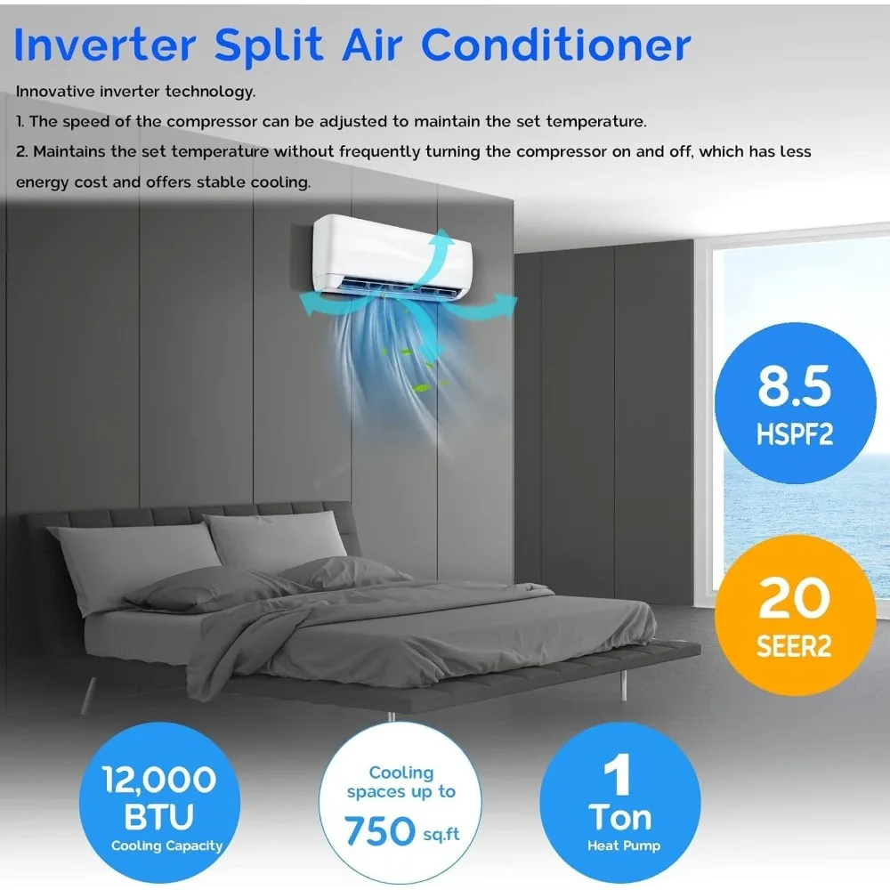 ini AC Split-System, 20 SEER2 Ductless Air Conditioner w/Pre-Charged Condens