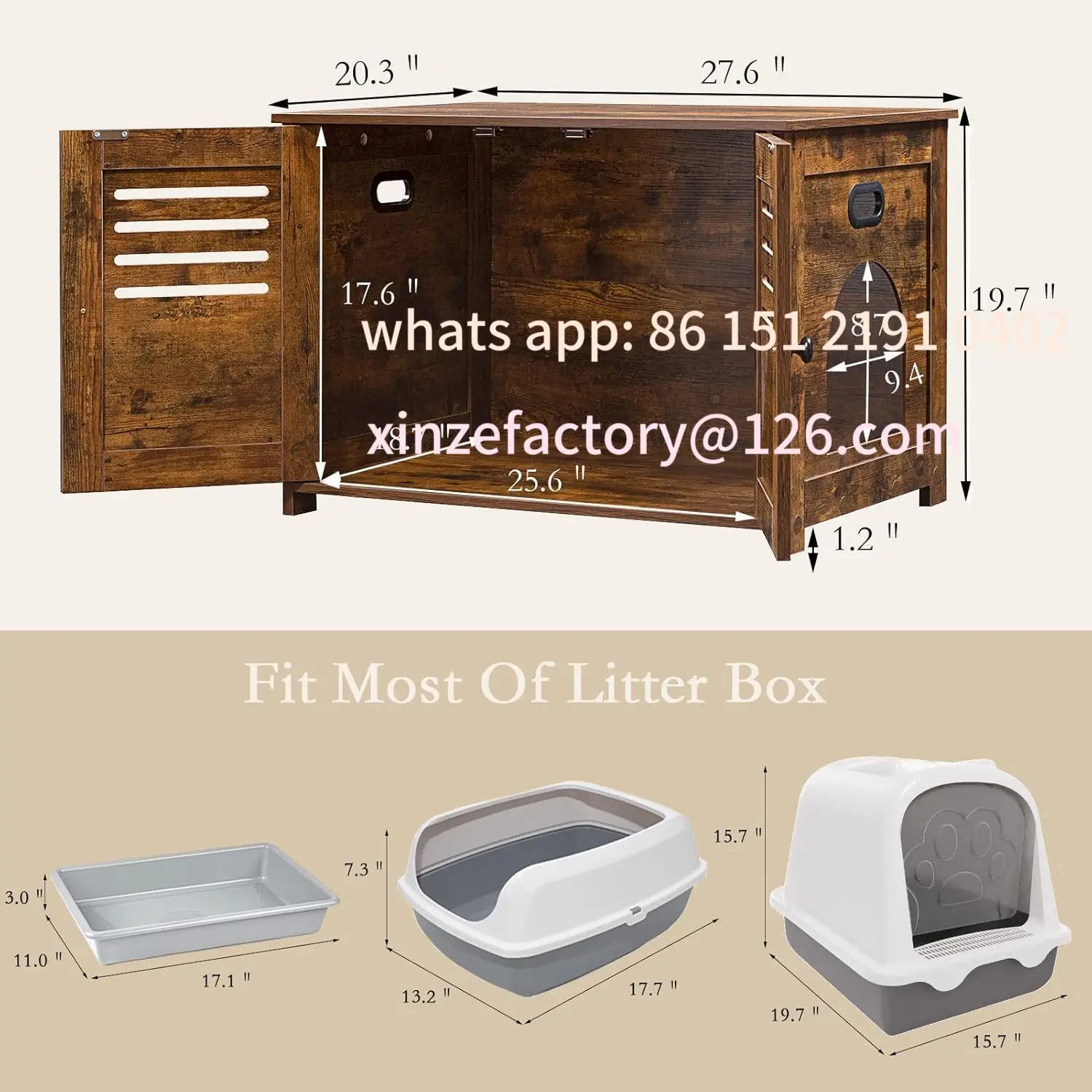 Customizable litter box, litter house with shutters, entrance