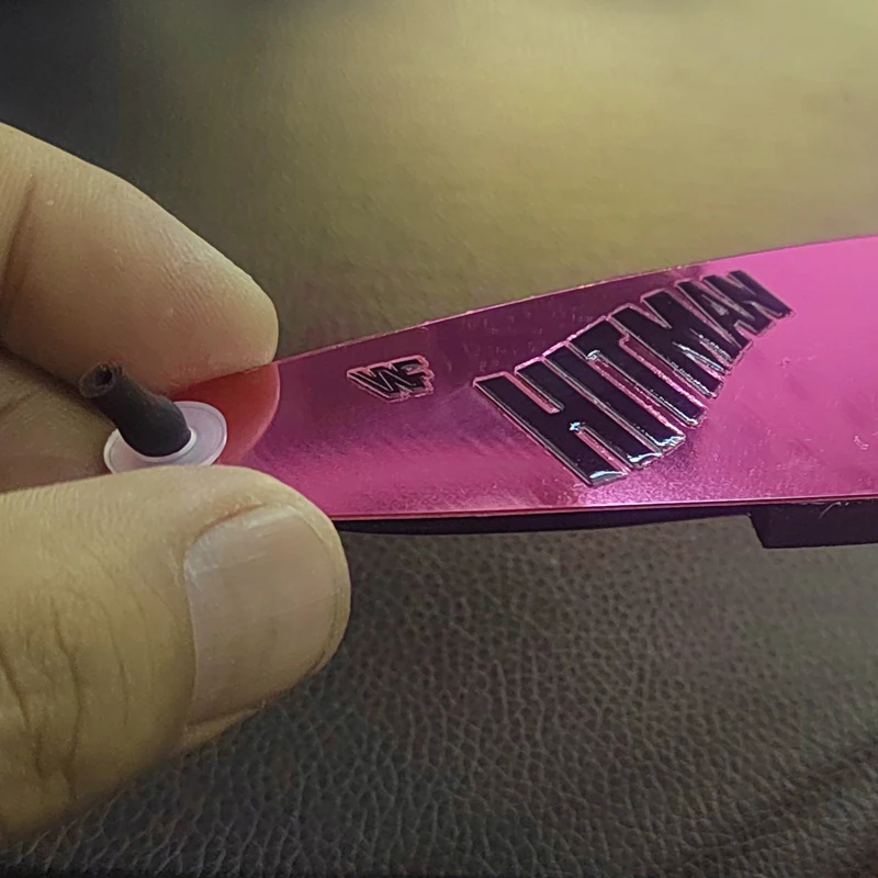New Hitman Bret Hart Licensed Silver Hart Wrap Around Shades pink Sunglasses