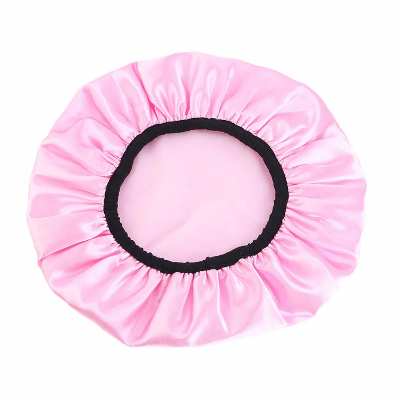 

Double Layer Satin Sleep Night Cap Women Solid Color Sleeping Nightcap Turban Stretch Wide Band Headwear Wrap Beanies Bonnet Hat