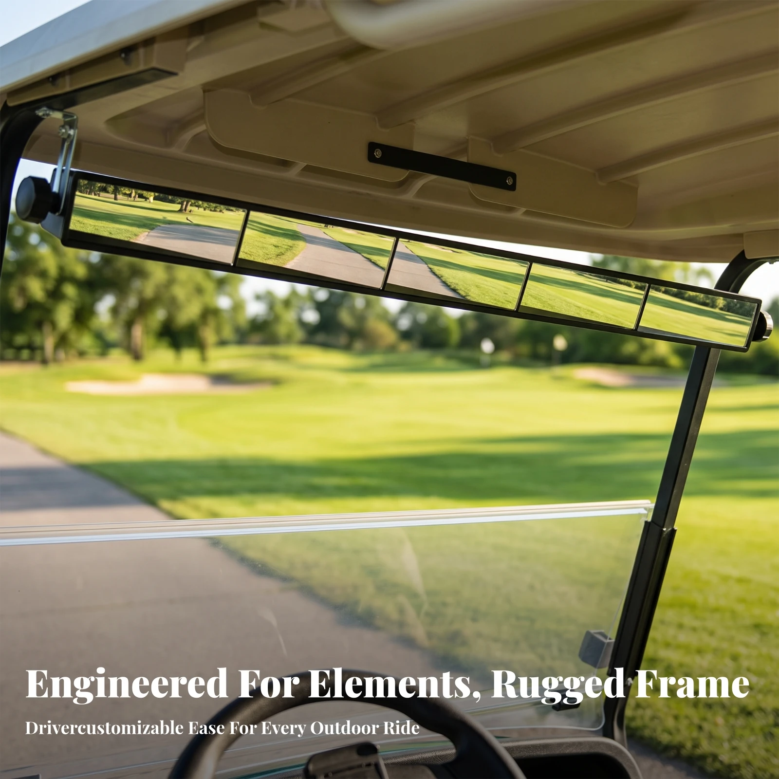 5-Panel Rearview Mirror Blind Zone Panoramic Golf Cart Mirror Vibration-Reduced Slim