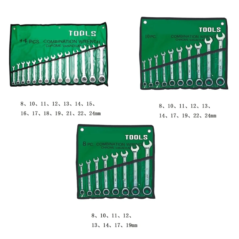 

ipiip Double Head Combination Ratchet Wrenches Multifunctional High Quality Metric Gear Spanners Dual-purpose Ratchet Tool