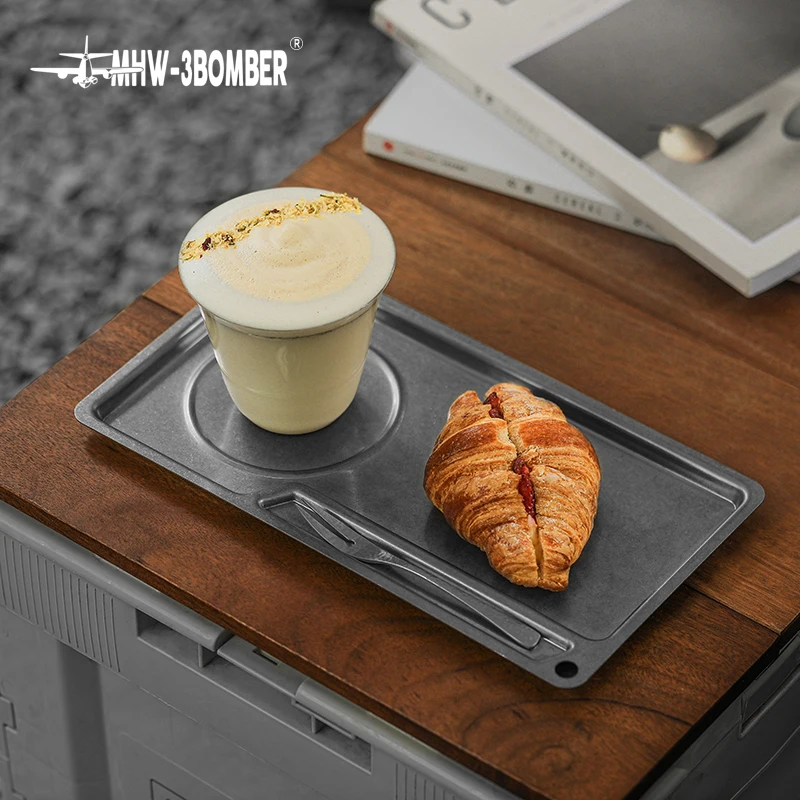 MHW-3BOMBER Roestvrijstalen dienblad 3-delige set Chique koffiebaraccessoires Rechthoekige decoratieve keukentafels