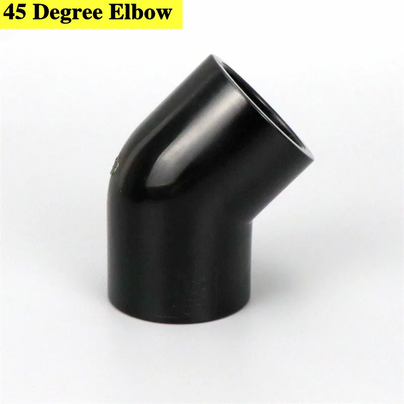 1Pc 20~50mm Black PVC Pipe Connector Straight Elbow Tee Joints Aquarium Drainage Tube Fittings Garden Irrigation DIY Accessories