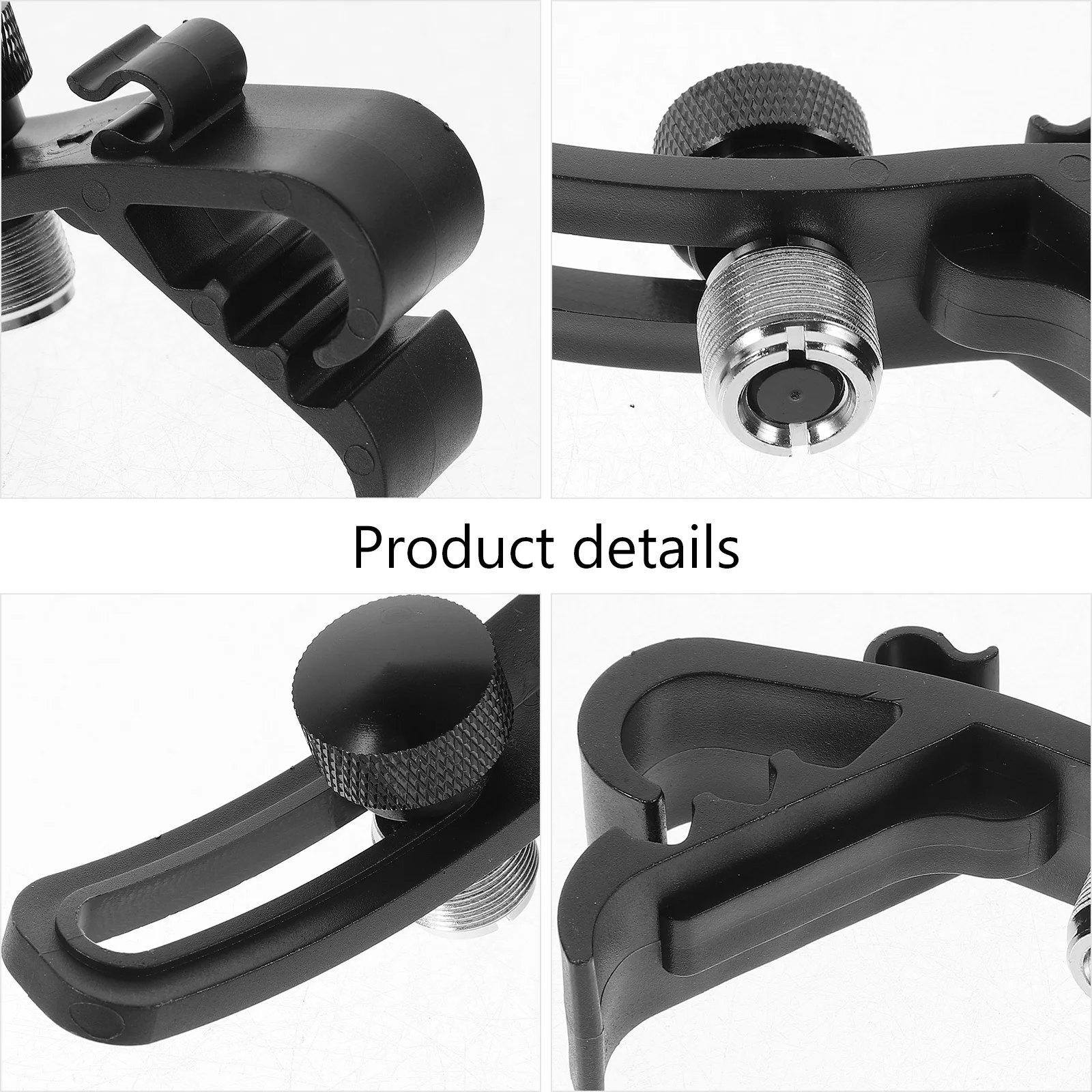 

Plastic Drum Mic Clamp Adjustable Shockproof Microphone Holder Black Groove Design Rim Mount Drum Clip Mic Rim Snare Mount Clamp