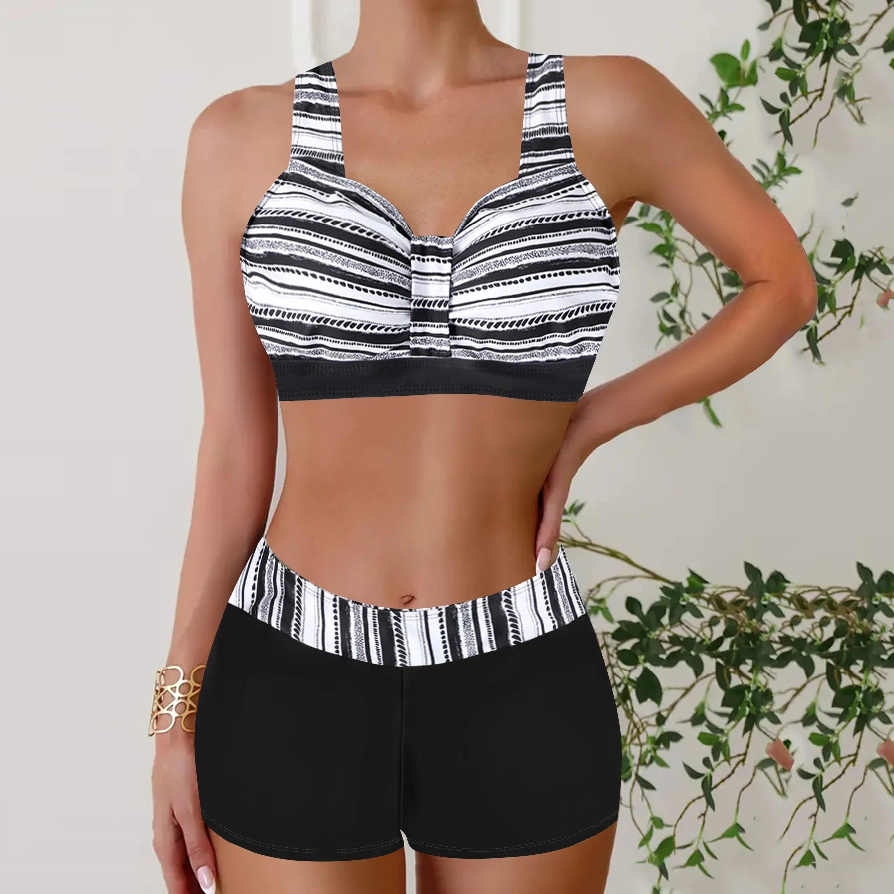 Tropical Print Fashion Two Piece Set Tankini, Summer Sexy Bikini  Swimsuits, Women's Swimwear & Clothing Beachwear