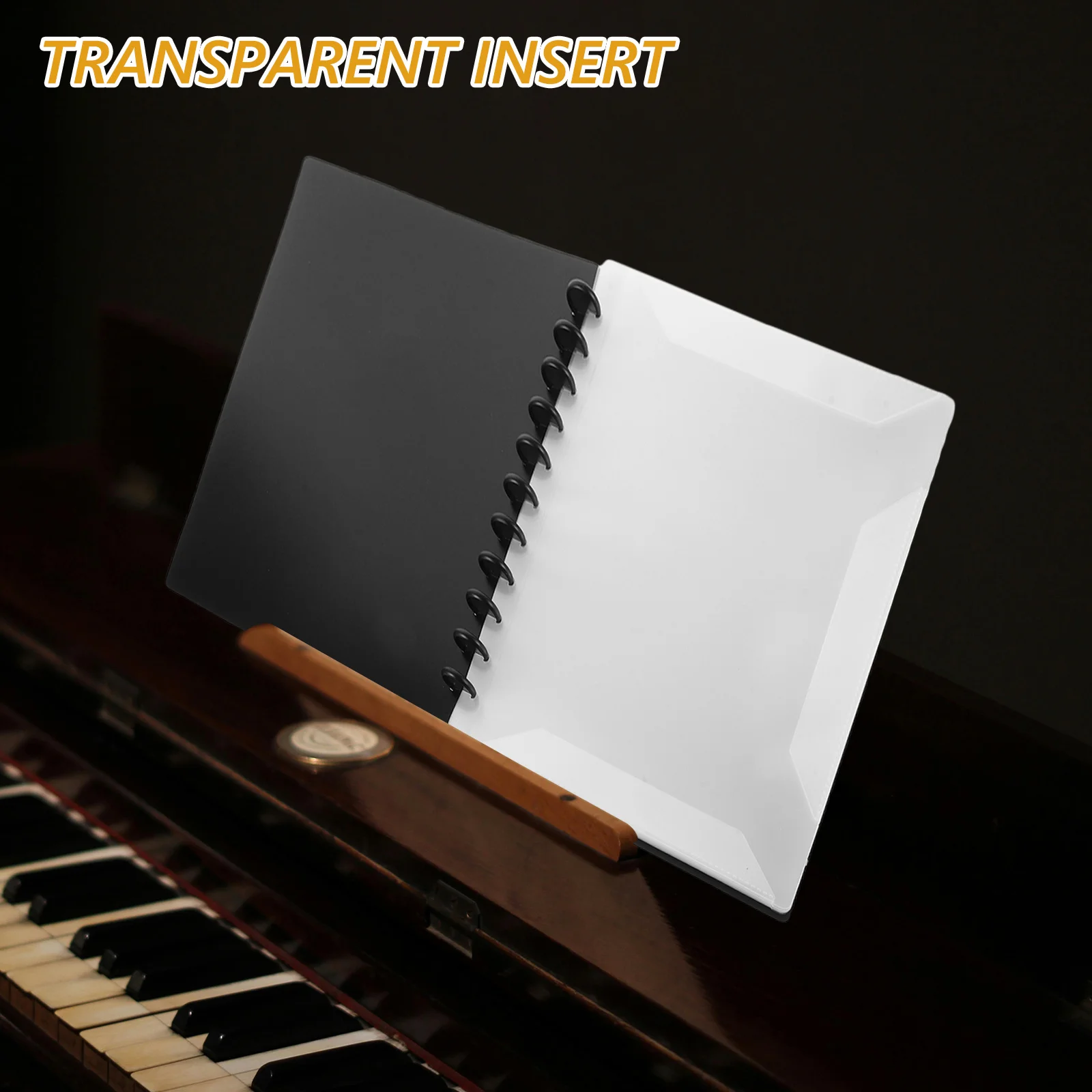 Music Score Binder 20 Page Capacity Clear Insert Sheets Detachable Flip Folder Secure Mushroom Clamp for Marching Band Choral