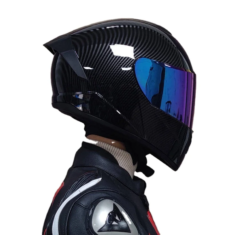 

Мотоциклетный шлем на все лицо, сертифицированный в горошек, Casco Moto Dual Lens Racing