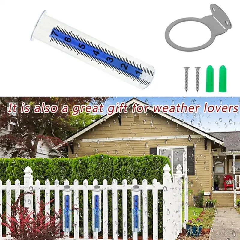 AEE8-Garden Rain Gauge Accurate Rain Measure Tool Weatherproof Rainfall Gauge For Fence Yard Patio Lawn Farm Deck Outdoors