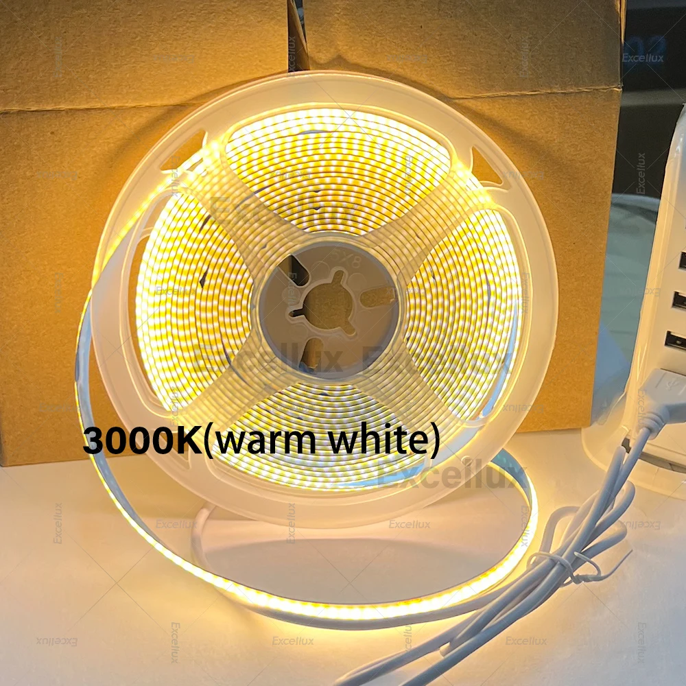 DC5V COB LED شرائط مصباح مع USB بالطاقة 320LED/م شريط مرن الشريط الدافئ الأبيض/الأبيض الطبيعي COB شرائط ضوء DIY الخلفية