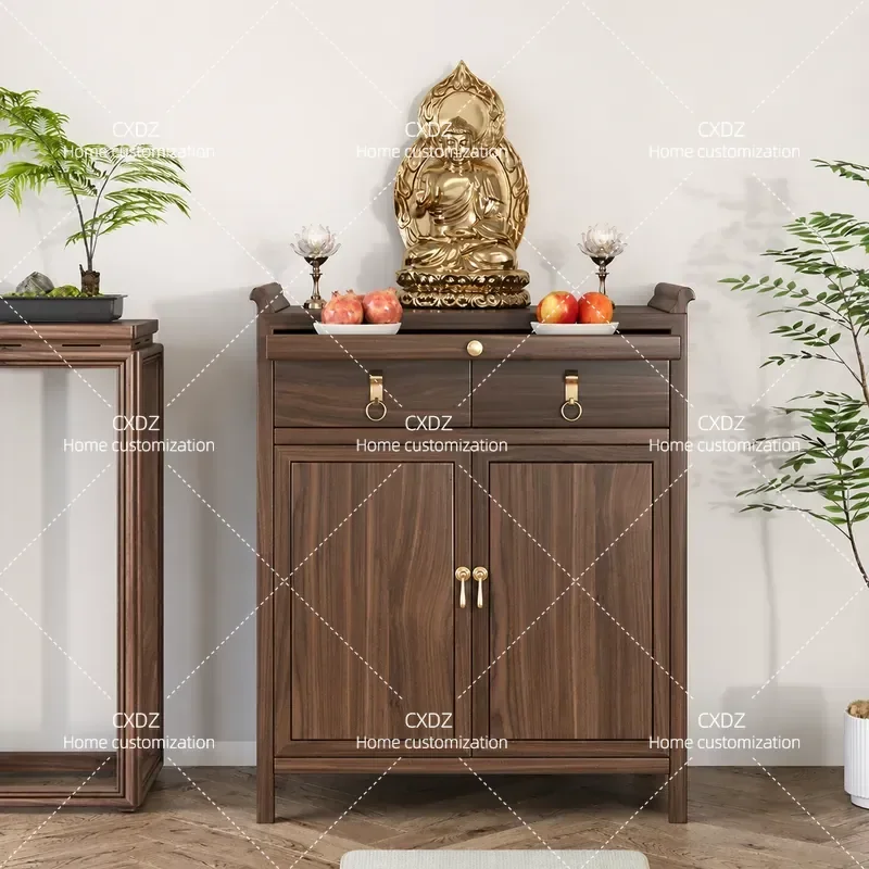 Solid wood table incense case household modern Buddhist table new Chinese style living room Buddhist table for Taiwan God of