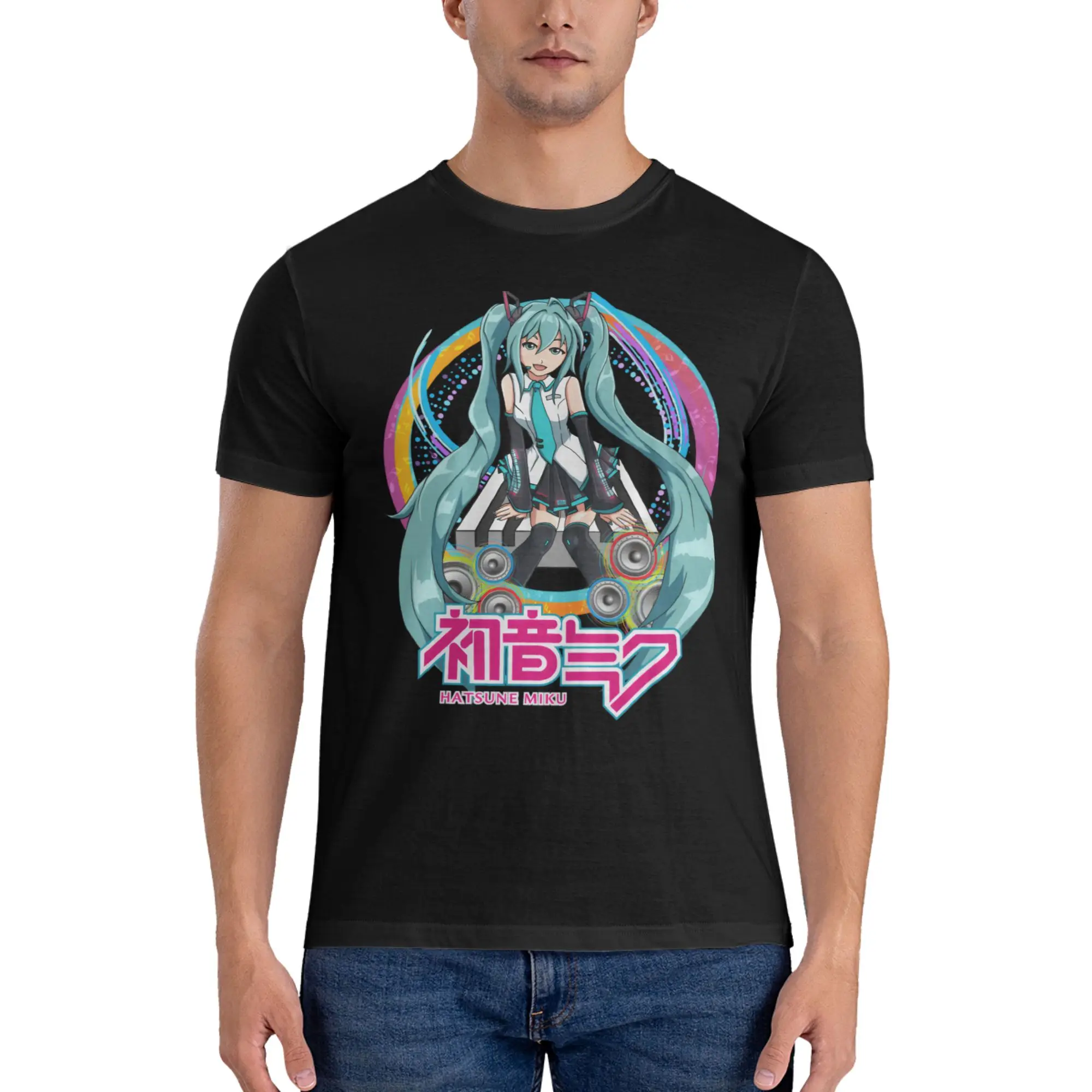 camisetas-masculinas-de-anime-hatsune-miku-gola-redonda-manga-curta-100-algodao-camiseta-solta-estilo-verao